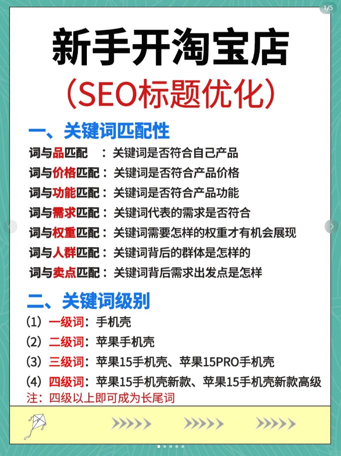 新手开淘宝店SEO标题优化做标题思路